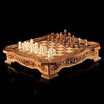0064633/ma404  ШАХМАТЫ резные  ЛАРЕЦ С ЯЩИКАМИ 40 с фигурами