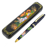 0013305/ЛЕЛЬ Сувенир РУЧКА С РОСПИСЬЮ В ФУТЛЯРЕ "РУССКИЕ СКАЗКИ"