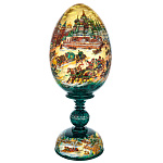 200604 ЯЙЦО Пасхальное круговое"Московские гуляния. ХВБ" высота 45см дерево/лак