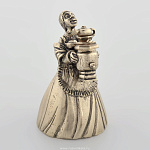 0019934 Бронза КОЛОКОЛ "Девушка с самоваром" h=7,5см (93433)