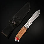 0049645 Златоуст Нож разделочный Щука (береста) алюм