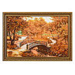 Картина янтарная "Лесной мостик" 60х40 см