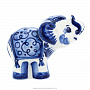 Статуэтка "Слон". Гжель, фотография 4. Интернет-магазин ЛАВКА ПОДАРКОВ