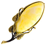 0045245/1719.4 Брошь Листик Сирень (белый)