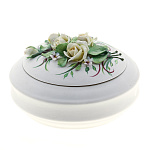 /д=11,5см Фарфор Кисловодск ШКАТУЛКА "Розы" с лепкой 