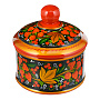 Деревянная круглая шкатулка с росписью "Клубника". Хохлома, фотография 3. Интернет-магазин ЛАВКА ПОДАРКОВ