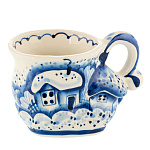 Кружка "Деревенька". Гжель