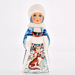 0021521/ВК Скульптура из дерева "Снегурочка с птичкой" малая Авт.работа