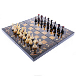 Шахматы с инкрустацией и фигурами из янтаря "Олива" 56х56 см