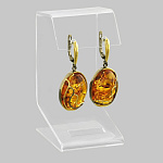 721080/12,13г  Серебро 925* СЕРЬГИ вст.Янтарь р/п