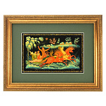 0060981/45*35см  Лаковая миниатюра Палех ПАННО "Тройка" Марова в П/У