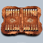 0023711 Нардовая доска  с фишками "АРАБСКИЙ ОРНАМЕНТ" Янтарь в УП