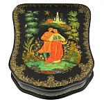 0056806/15*13см Лаковая миниатюра Палех ШКАТУЛКА "Парочка" Марова в П/У