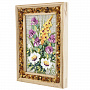 Панно в янтарной раме "Букет цветов" 12,5х16,5 см, фотография 1. Интернет-магазин ЛАВКА ПОДАРКОВ
