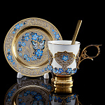  Златоуст КОФЕЙНЫЙ НАБОР "Незабудки" в П/У (чашка+блюдце+ложка)