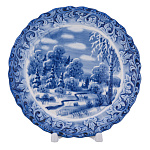 Тарелка декоративная "Зима". Гжель