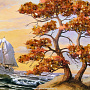 Картина янтарная "Пейзаж №17" 21х15 см, фотография 2. Интернет-магазин ЛАВКА ПОДАРКОВ