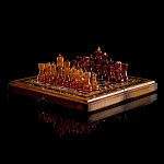 00662371/35*17,5*6см Янтарь Шахматная доска с фигурами (янтарь) 35*17,5*6см 00-00000583