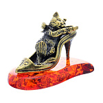 0045760/420 Сувенир Кот на туфельке-2 Сувенир (коньячный)