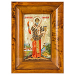 Икона с перламутром "Спиридон Тримифутский" в киоте 36х26 см