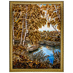 Картина янтарная "Лодка у берега" 60 х 80 см