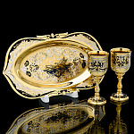 0071991 Златоуст НАБОР ПИТЕЙНЫЙ "УТКИ" (лоток, 2 рюмки малые)