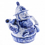Чайник "Банщик". Гжель, фотография 1. Интернет-магазин ЛАВКА ПОДАРКОВ