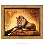 Картина янтарная "Лев" 30х40 см, фотография 1. Интернет-магазин ЛАВКА ПОДАРКОВ