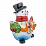 Чайник "Снеговик". Гжель в цвете, фотография 2. Интернет-магазин ЛАВКА ПОДАРКОВ