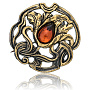 Брошь с янтарной вставкой "Узор капля", фотография 3. Интернет-магазин ЛАВКА ПОДАРКОВ