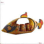 0021126 Хохлома Рыба с тремя кружками 32*90*21см  (в/кат) 3765