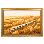 Картина янтарная "Осенний экспресс" 60х40 см