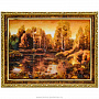 Картина янтарная "Осенний лес" 40х30 см, фотография 1. Интернет-магазин ЛАВКА ПОДАРКОВ