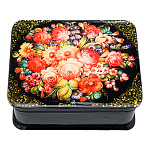 Шкатулка из папье-маше с принтом "Цветы"