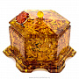 Шкатулка из янтаря шестиугольная "Дубовый лист", фотография 4. Интернет-магазин ЛАВКА ПОДАРКОВ