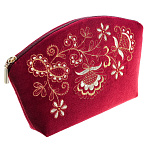 -2090000013672 Сумка тк.бархат Мод 258 Рис 772 А разм 14*21*3 /тк.бархат бордовый /4.23.14/ з