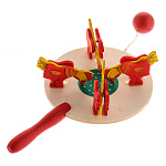 0072998 Богородская ИГРУШКА"Курочки клюют зерно"механическая, красн