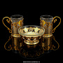 Чайный набор с подстаканниками "Резной". Златоуст, фотография 1. Интернет-магазин ЛАВКА ПОДАРКОВ