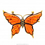 Брошь из латуни с янтарной вставкой "Бабочка Нитта", фотография 1. Интернет-магазин ЛАВКА ПОДАРКОВ