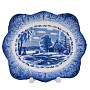 Тарелка декоративная "Зима в деревне". Гжель, фотография 1. Интернет-магазин ЛАВКА ПОДАРКОВ
