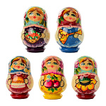 0011995-4-6см Сувенир МАГНИТ "Матрешка" в асортименте (дерево)