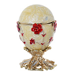 Традиции ФАБЕРЖЕ Сувенир ЯЙЦО Пасхальное малое"МАКИ" Е06-28-08