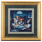 0048096/21*21-зелен КАРТИНА сус.золото "ПОКЕР1"1330-858 (золото желтое)паспарту зеленое