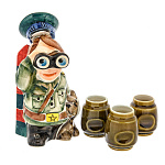 0068795 Керамика  ШТОФ "Пограничник"  выс. 20см