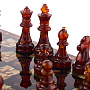 Шахматы с инкрустацией и фигурами из янтаря 30х30 см, фотография 5. Интернет-магазин ЛАВКА ПОДАРКОВ