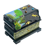 0046251/ФР/11*13*13см  Нат.камень ШКАТУЛКА ЛАРЕЦ малая