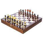 300772-НП Шахматный Ларес с Янтарными Фигурами "ВОСТОЧНЫЕ" 37*37 см