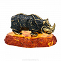 Статуэтка с янтарем "Носорог индийский", фотография 3. Интернет-магазин ЛАВКА ПОДАРКОВ