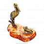 Статуэтка с янтарем "Аист и лягушка" , фотография 2. Интернет-магазин ЛАВКА ПОДАРКОВ