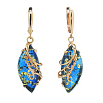 0068227/9,64г Серебро 925* СЕРЬГИ вст.Янтарь/позолота